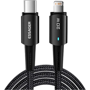 Кабель Essager Sunset Type-C to Lightning 20W USB Charging Cable 2m (EXCTL-CGA01) Black 314366 фото