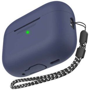 Чохол для навушників AirPods Pro 2 AhaStyle Silicone Case with strap (X003E41MYN) Midnight Blue 270748 фото