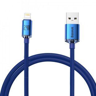 Кабель Baseus Crystal Shine Series Fast Charging Data USB кабель USB To IP 2.4A 1.2m (CAJY000003) Blue 255221 фото