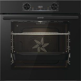 Духова шафа Gorenje електрична, 77л, A+, дисплей, IconLed, піроліз, готув. на різн рівнях, чорний 390879 фото
