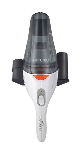 Пилосос Gorenje автомоб, 55Вт, конт пил -0.4л, автон. робота до 14хв, мікрофільтр, дод.насадки-2 шт, червоний (MVC72FW) 376094 фото