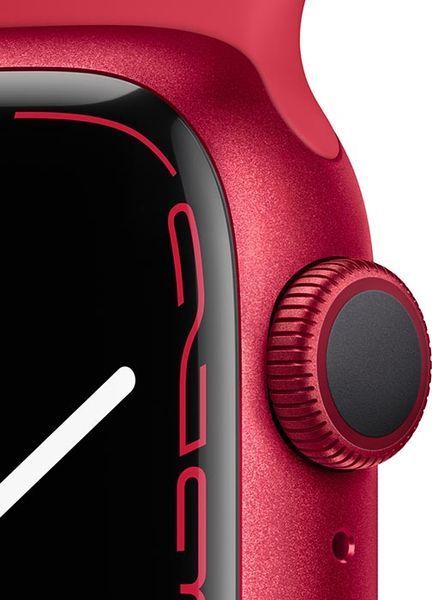 Смарт-годинник Apple Watch Series 7 GPS 41mm Red Aluminum Case With Red Sport Band (MKN23) 218226 фото