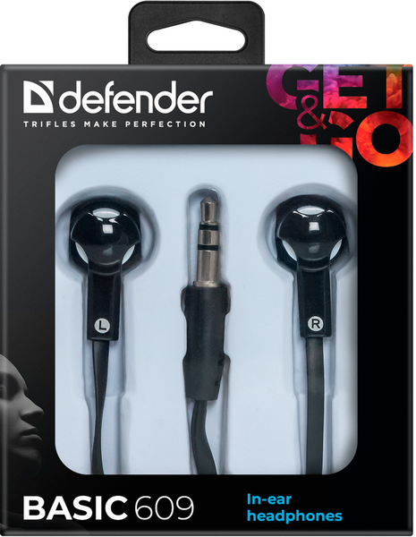 навушники DEFENDER Basic-609 black/white 306111 фото