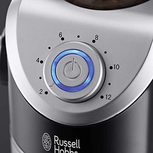 Кавомолка Russell Hobbs жорнова Classic, 140Вт, об'єм зерен-100г, регул.ступеню помолу, пластик, чорний (23120-56) 372769 фото
