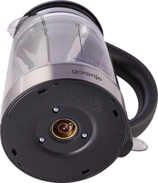 Електрочайник Gorenje 1.7л, 2,200 Вт, strix контроль, скло, чорний (K17GDW) 372074 фото