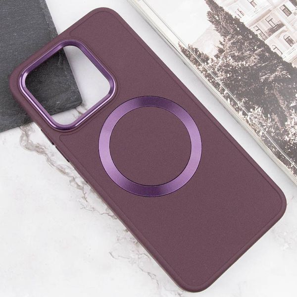 TPU чохол Bonbon Metal Style with MagSafe для Xiaomi 14 Pro Бордовий / Plum 283999 фото