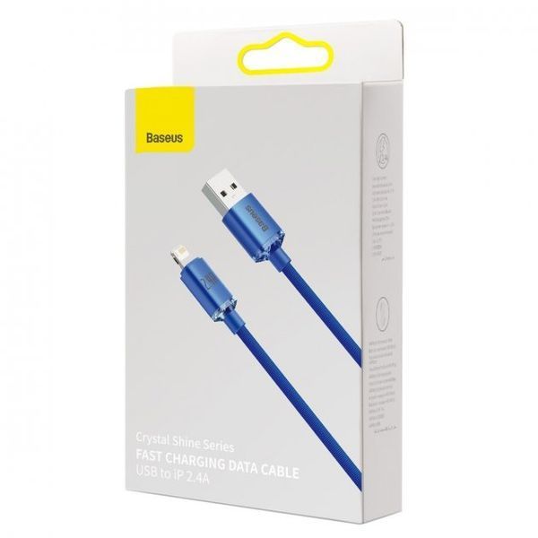Кабель Baseus Crystal Shine Series Fast Charging Data USB кабель USB To IP 2.4A 1.2m (CAJY000003) Blue 255221 фото