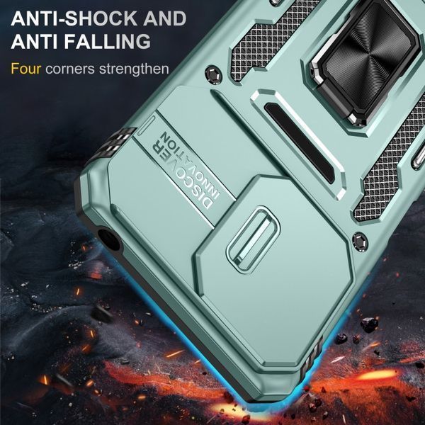 Ударостійкий чохол Camshield Army Ring для Xiaomi Redmi 13C / Poco C65 Зелений / Light Green 315907 фото