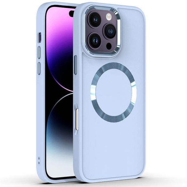 TPU чохол Bonbon Metal Style with MagSafe для Apple iPhone 16 Pro (6.3") Блакитний / Mist Blue 322914 фото