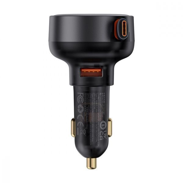 АЗП Baseus Enjoyment Pro U + Retractable Cable Type-C 60W (C00057802111-02) Black 344218 фото