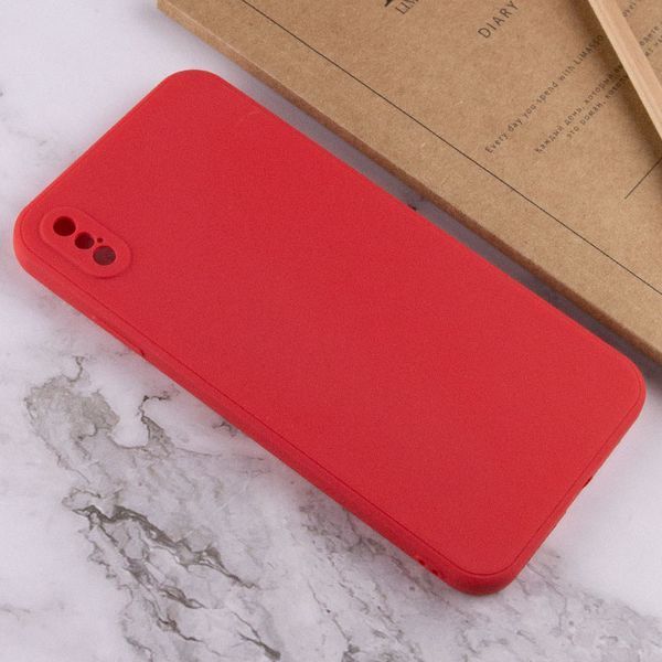 Силіконовий чохол Candy Full Camera для Apple iPhone X / XS (5.8") Червоний / Camellia 205995 фото