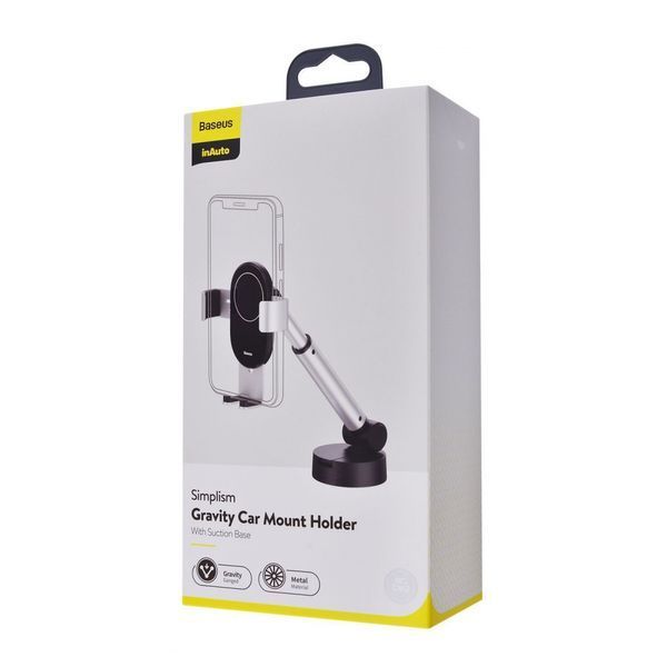 Автомобільний тримач Baseus Simplism Gravity Car Mount Holder (SUYL-JY01) Black 268201 фото