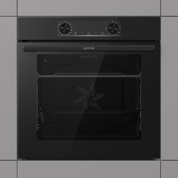 Духова шафа Gorenje електрична, 77л, A+, дисплей, IconLed, піроліз, готув. на різн рівнях, чорний 390879 фото
