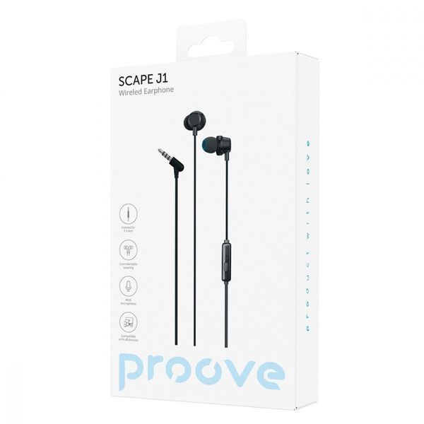 Дротові навушники Proove Scape J1 3.5mm (WESJ10000801) Black 287173 фото