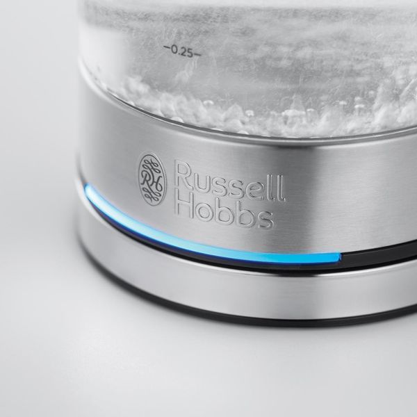 Електрочайник Russell Hobbs Compact Home 0.8л, скло, підсвічування, сріблясто-чорний (24191-70) 363538 фото