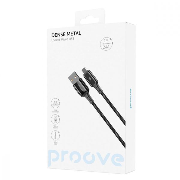 Кабель Proove Dense Metal Micro USB 2.4A (1m) (CCDM20001302) White 287030 фото