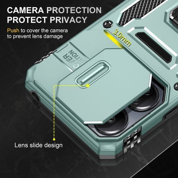 Ударостійкий чохол Camshield Army Ring для Xiaomi Redmi 13C / Poco C65 Зелений / Light Green 315907 фото