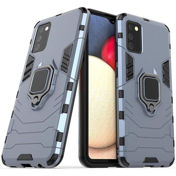 Ударопрочный чехол Transformer Ring for Magnet для Samsung Galaxy A03s Серый / Metal slate 240699 фото
