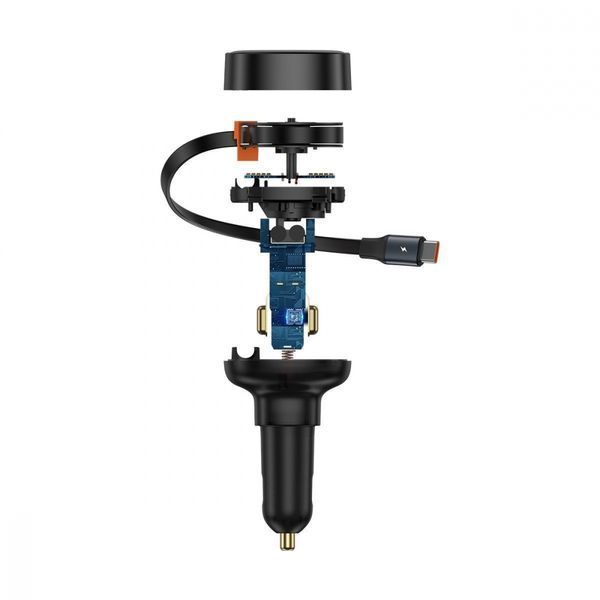АЗП Baseus Enjoyment Pro U + Retractable Cable Type-C 60W (C00057802111-02) Black 344218 фото