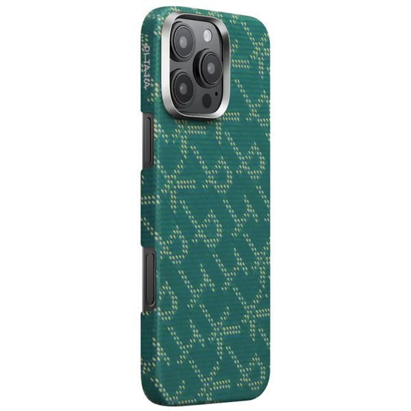 Чохол-накладка iPhone 16 Pro Max Pitaka Tactile Woven Case Monogram - Green/Gold (KI1601PTKP) 377955 фото