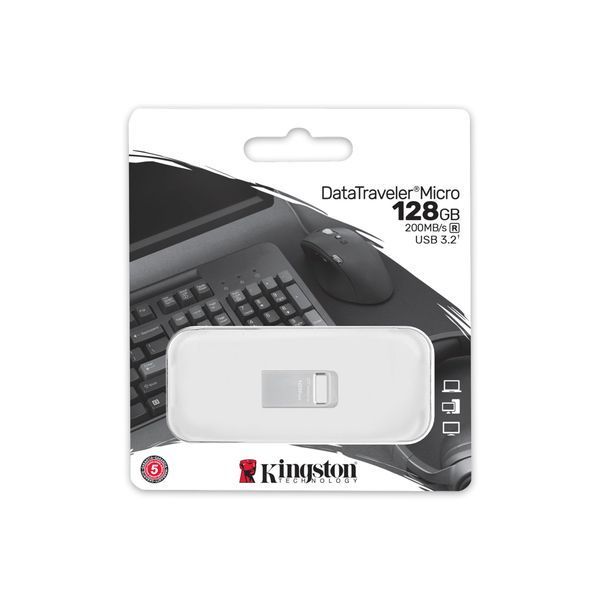Накопичувач Kingston 128GB USB 3.2 Type-A Gen1 DT Micro R200MB/s Metal (DTMC3G2/128GB) 374362 фото