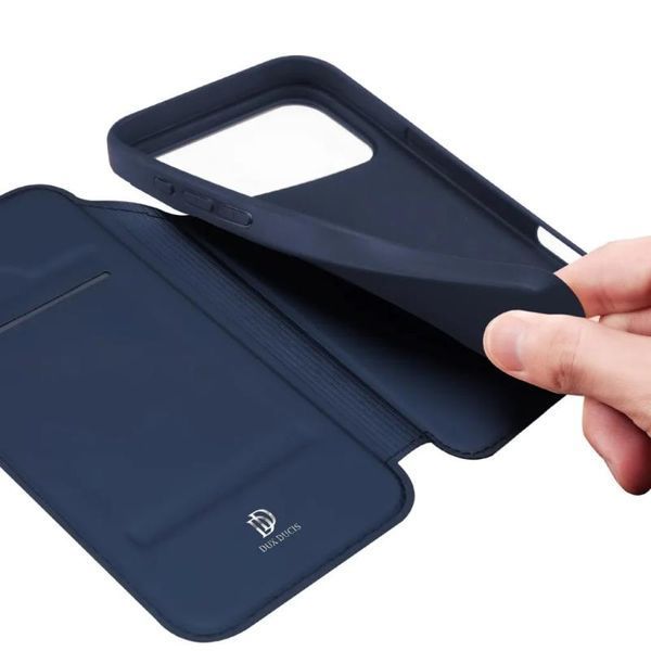 Чохол-книжка Dux Ducis з кишенею для візиток для Apple iPhone 17 Pro (6.3") Синій 393985 фото