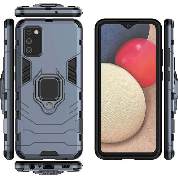 Ударопрочный чехол Transformer Ring for Magnet для Samsung Galaxy A03s Серый / Metal slate 240699 фото