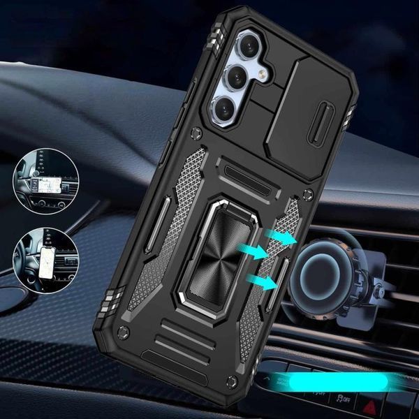 Ударостійкий чохол Camshield Army Ring для Samsung Galaxy S25 FE Чорний / Black 404737 фото
