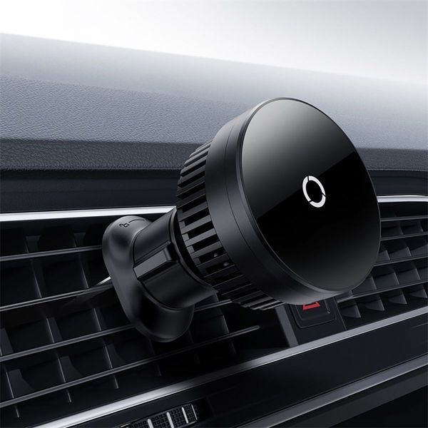 Автомобільний тримач з Бездротовим ЗП Baseus MagPro Series Magnetic Qi2 15W (C40164100121-01) black 378280 фото