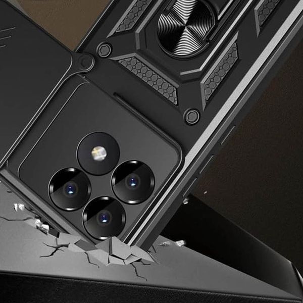 Ударостійкий чохол Camshield Serge Ring для Xiaomi Poco F6 Pro Чорний 328746 фото