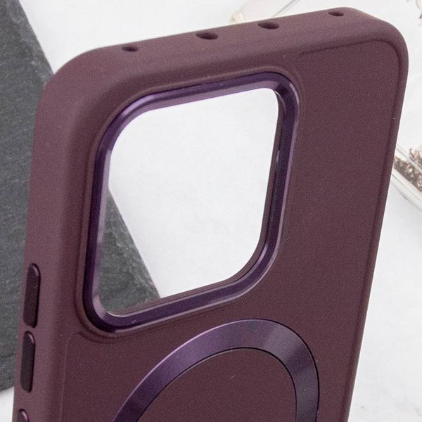 TPU чохол Bonbon Metal Style with MagSafe для Xiaomi 14 Pro Бордовий / Plum 283999 фото