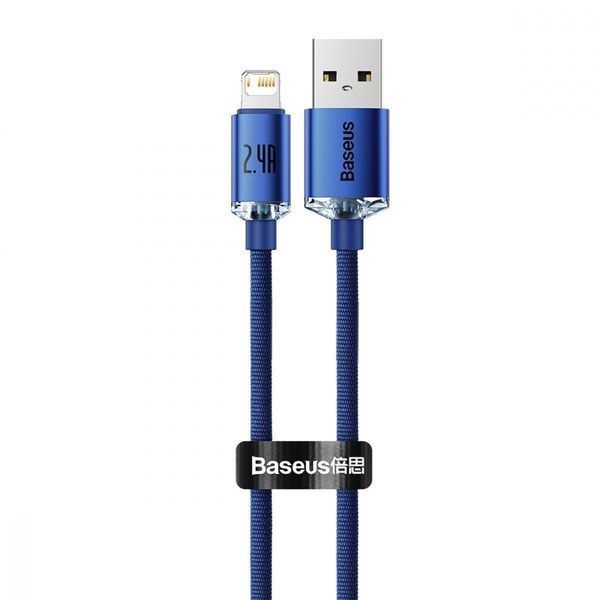 Кабель Baseus Crystal Shine Series Fast Charging Data USB кабель USB To IP 2.4A 1.2m (CAJY000003) Blue 255221 фото