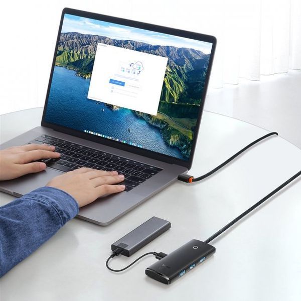 USB-хаб Baseus Lite Series 4-Port Type-C HUB Adapter (Type-C To USB 3.0*4 ) 1m (WKQX030401) Black 260597 фото