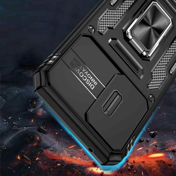 Ударостійкий чохол Camshield Army Ring для Samsung Galaxy S25 FE Чорний / Black 404737 фото