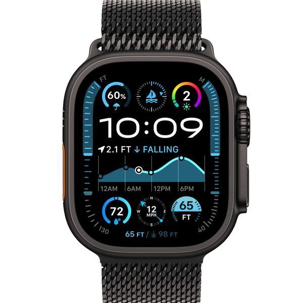 Ремінець Apple Watch Milanese Loop Black Titanium 44/45/46/49mm - Small (MXKF3) 349575 фото