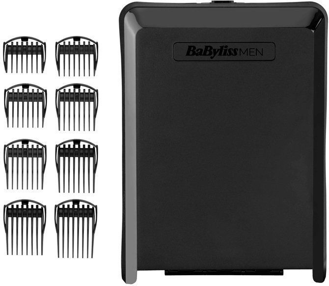 Машинка для стриження Babyliss, мережа+акум., вібраційний мотор, насадок-1, кейс, титан.напил., синій (E990E) 367491 фото