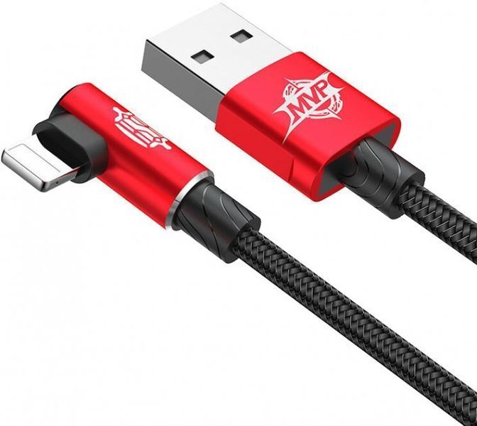 Кабель Baseus MVP Elbow Type USB кабель USB For IP 1.5A 2m (CALMVP-A09) Red 260053 фото