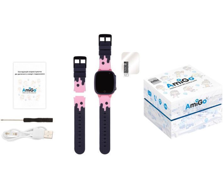 Дитячий смарт-годинник AmiGo GO008 MILKY GPS WIFI Pink 224670 фото