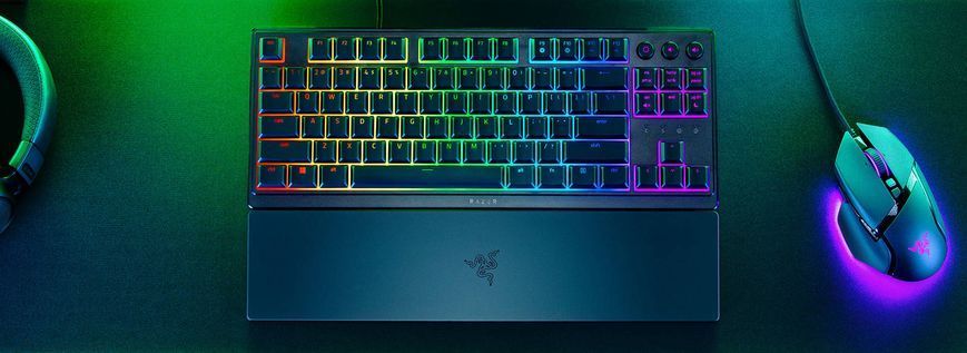Клавіатура механічна Razer Ornata V3 TKL 84key, Mecha-Membrane Switch, USB-A, EN/UK, RGB, чорний (RZ03-04881800-R371) 375813 фото