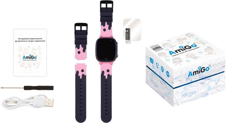 Дитячий смарт-годинник AmiGo GO008 MILKY GPS WIFI Pink 224670 фото