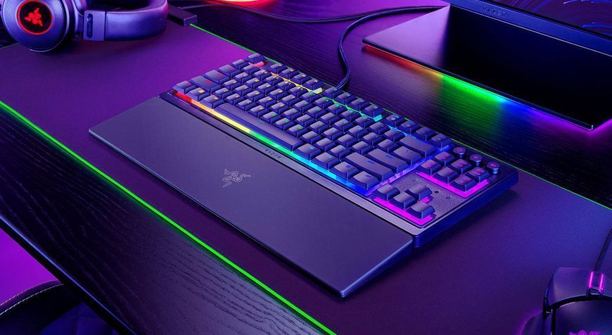 Клавіатура механічна Razer Ornata V3 TKL 84key, Mecha-Membrane Switch, USB-A, EN/UK, RGB, чорний (RZ03-04881800-R371) 375813 фото
