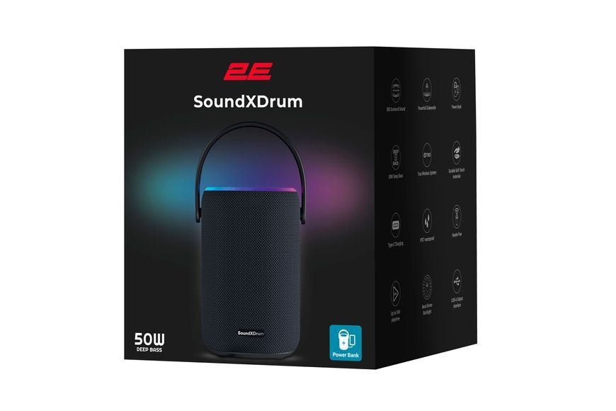 Акустична система 2E SoundXDrum TWS, Wireless, Waterproof Black (2E-BSSXDWBK) 363658 фото