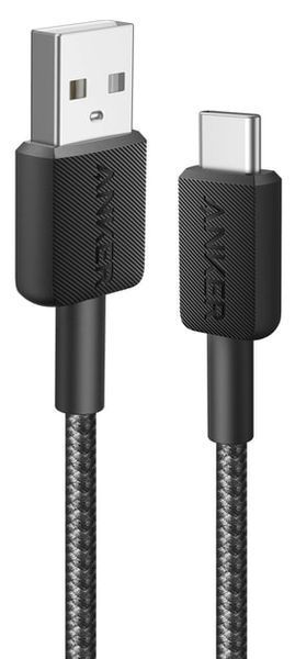 кабель ANKER 322 USB-A to USB-C - 1.8m Nylon (Чорний) 324695 фото