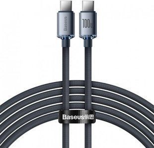Кабель Baseus Crystal Shine Series Fast Charging Data USB кабель Type-C To Type-C 100W 1.2m (CAJY000601) Black 260559 фото