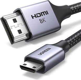 Кабель UGREEN HD163 Mini HDMI To HDMI 8K Cable 1m (15514) Black 314291 фото