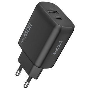 Зарядний Пристрій Proove Silicone Power 2 30W (Type-C + USB) (WCSP23110001) black 394223 фото