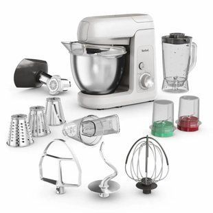 Кухонна машина Tefal Bake Partner 1100Вт, чаша-метал, корпус-пластик, насадок-8, білий (QB525B38) 372506 фото