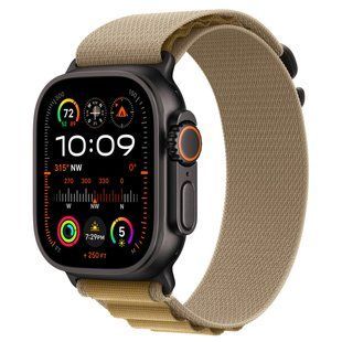 Ремінець Apple Watch Alpine Loop Band Small Для Watch 49mm - Black Titanium Finish - Tan (MYQ03) 330121 фото