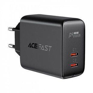 Зарядний Пристрій Acefast A9 PD 40W (2 Type-C) Black 252334 фото