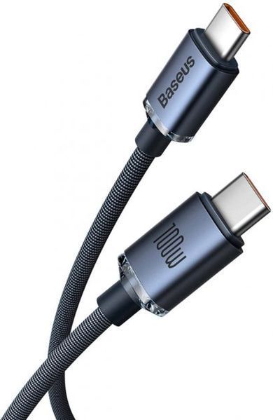 Кабель Baseus Crystal Shine Series Fast Charging Data USB кабель Type-C To Type-C 100W 1.2m (CAJY000601) Black 260559 фото